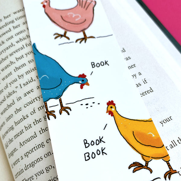 Book Book Chickens Bookmark - Double Sided with Book Log