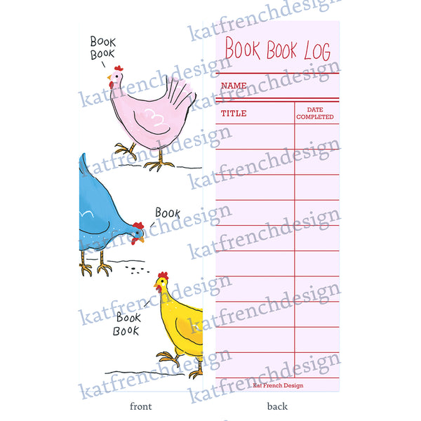 Book Book Chickens Bookmark - Double Sided with Book Log