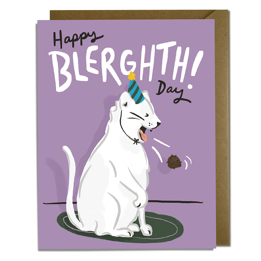 Hairball Cat Birthday Card