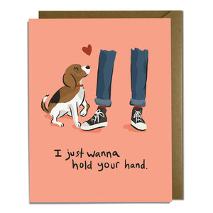 Hold Hand Dog Love Card