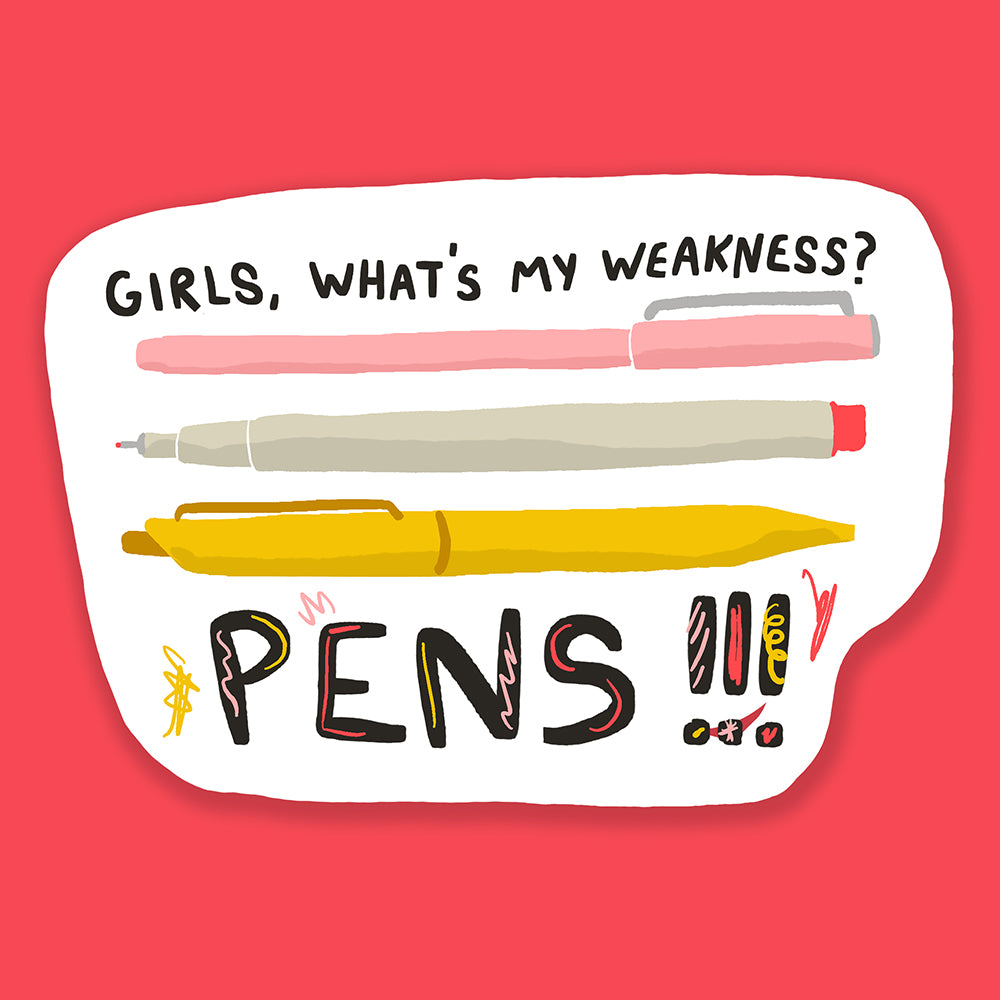 Pens Funny Sticker – Kat French Design