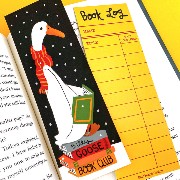 Silly Goose Bookmark - Double Sided with Book Log