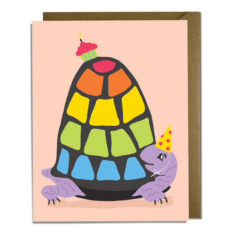 Rainbow Turtle Birthday Card