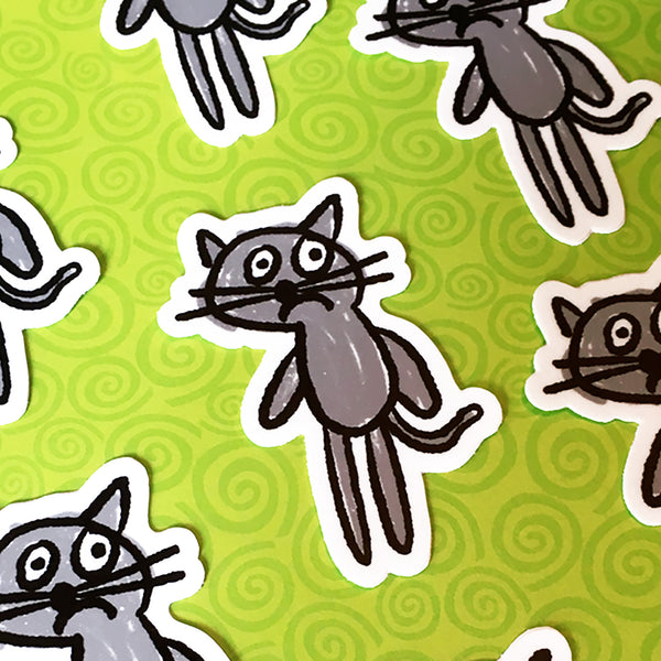 Anxious Cat Sticker