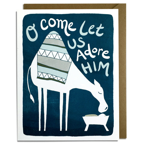 Come Adore Camel - Christmas Card