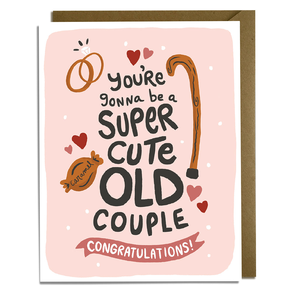 Cute Old Couple - Wedding Card