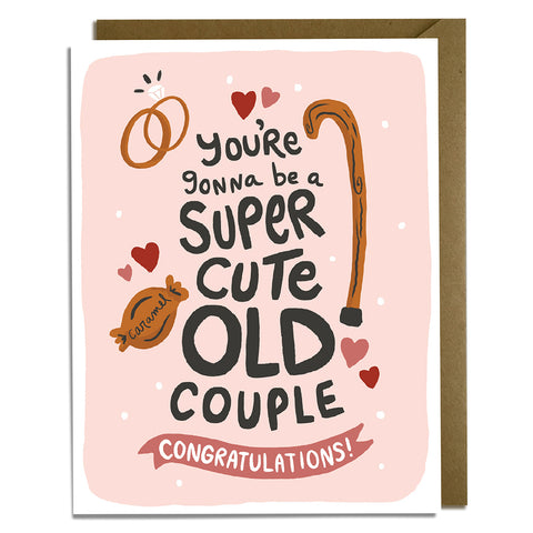 Cute Old Couple - Wedding Card Wholesale