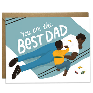 Best Dad Plays - Father's Day Card - Blue Rug