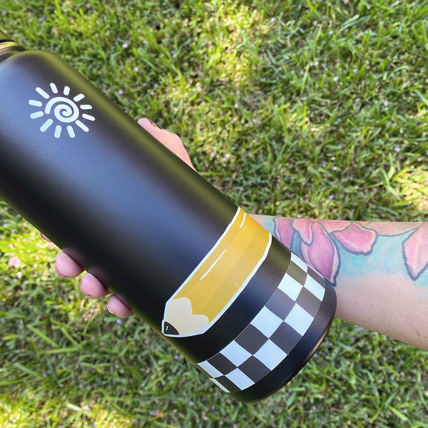 Extra Long Water Bottle Wrap Decal - Pencil