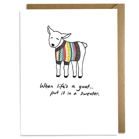 Goat Sweater - Encouragement Card