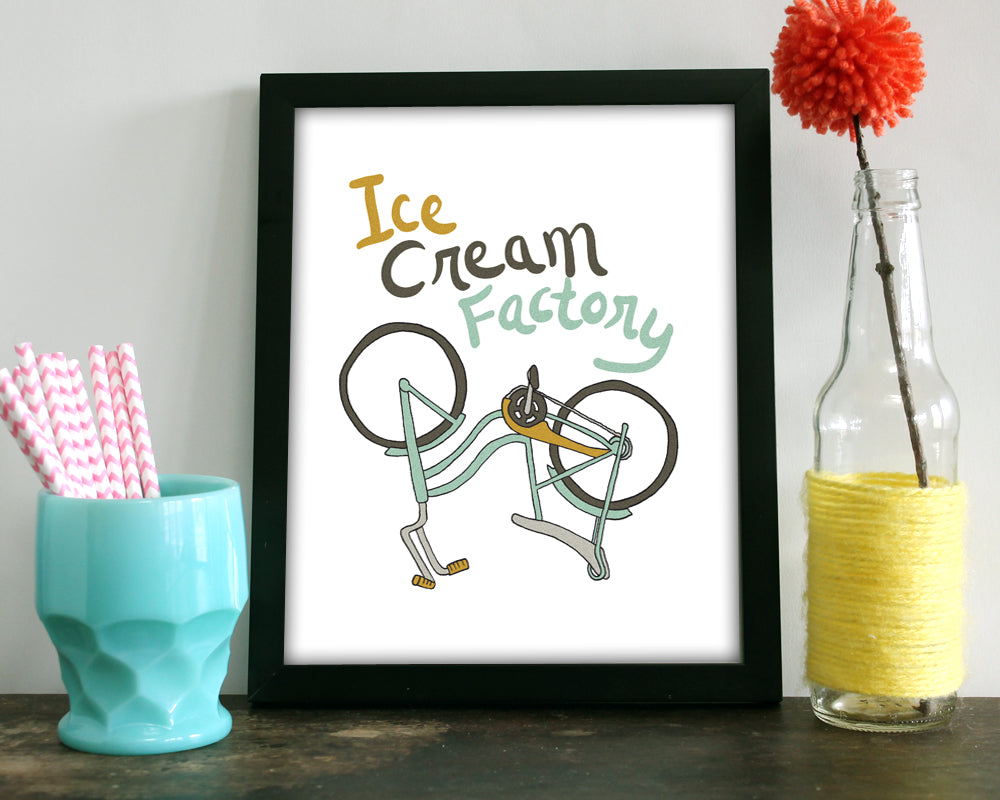 Ice Cream Factory Bike - Art Print