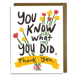 Know What You Did - Thank You Card