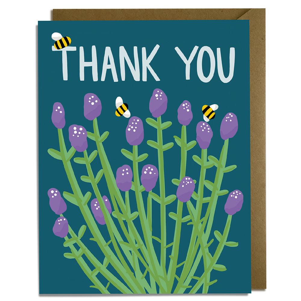 Lavender Bees - Thank You Card