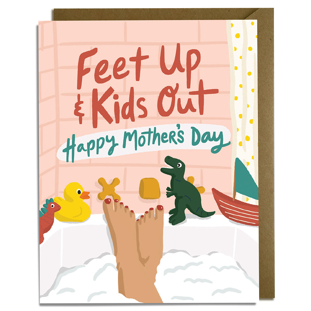 Mom Bath - Mother's Day Card - Pink Wall
