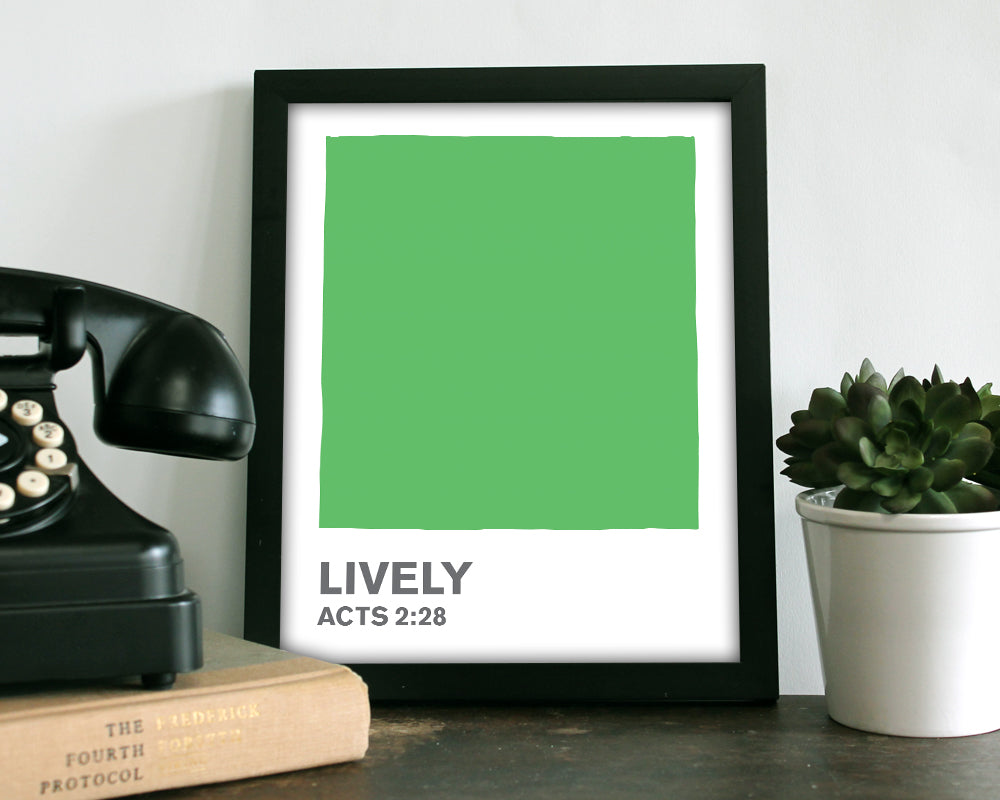 Lively Green Color Swatch- Art Print