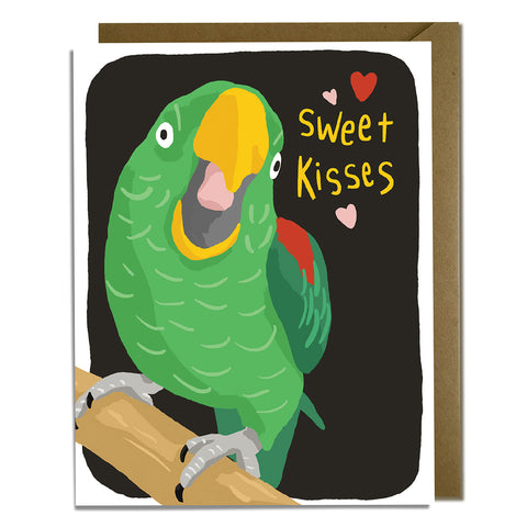 Sweet Kisses Parrot Love Card